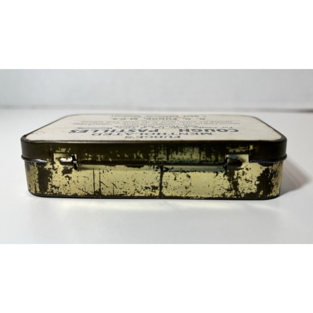 Vintage Fudge's Cough Pastilles Tin Chloroform and Ether on Ingredient List - Picture 6 of 8